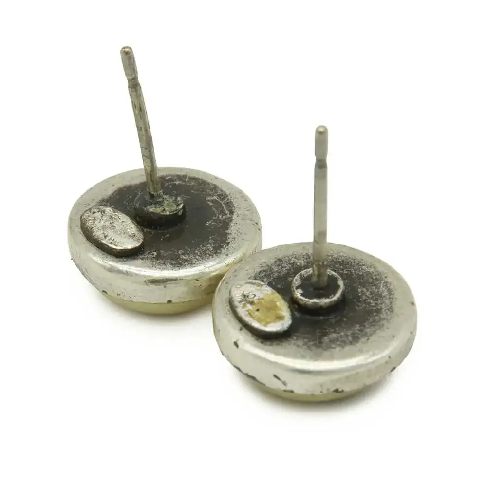 Chanel Cc Logo Round Earrings Silver- #266409C51B